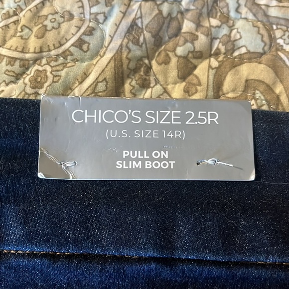 Chicos Classic Blue Pull on Slim Boot Jeans - Picture 4 of 5